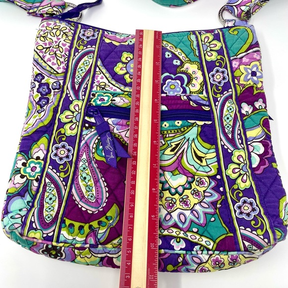 Vera Bradley Purple and Green Paisley Crossbody Bag - Picture 6 of 8